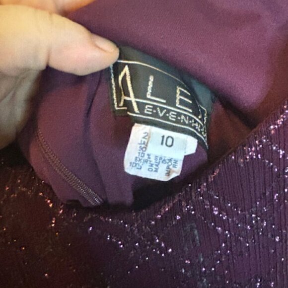 Alex Evenings Dress Women's Size 10 Maxi‎ Sparkles Wedding Guest Purple - Picture 3 of 4